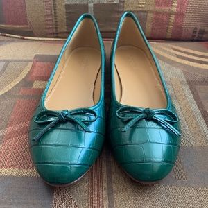 NEW JCrew Crocodile-embossed ballet flats